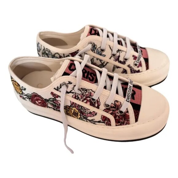 Dior Walk'n'Dior Sneaker Millefiori Embroidered Cotton Logo EU 41 US 11 NWB - Picture 1 of 9